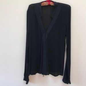 Calvin Klein Collection Black Wrap Blouse